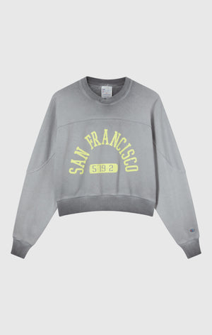 Felpa Pesante da Donna Girocollo Effetto Slavato Time Capsule