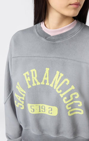 Damen Sweatshirt Mit Used-Look Schwerer Stoff Time Capsule