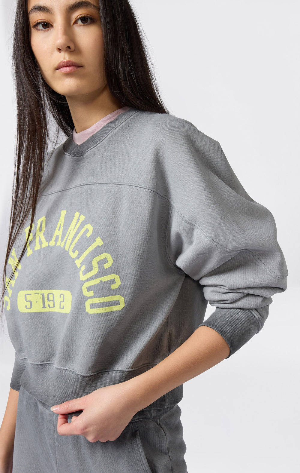 Damen Sweatshirt Mit Used-Look Schwerer Stoff Time Capsule