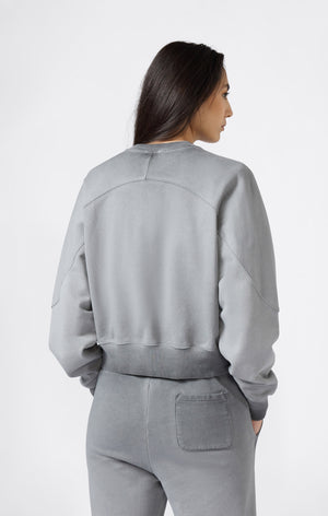 Damen Sweatshirt Mit Used-Look Schwerer Stoff Time Capsule
