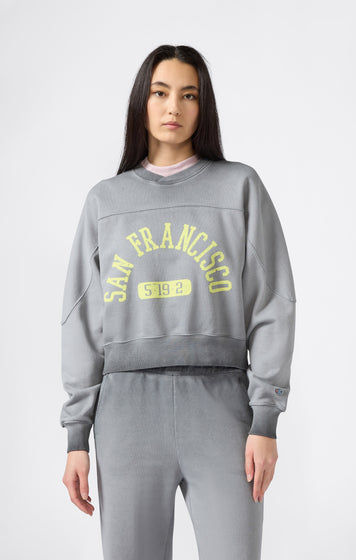 Damen Sweatshirt Mit Used-Look Schwerer Stoff Time Capsule