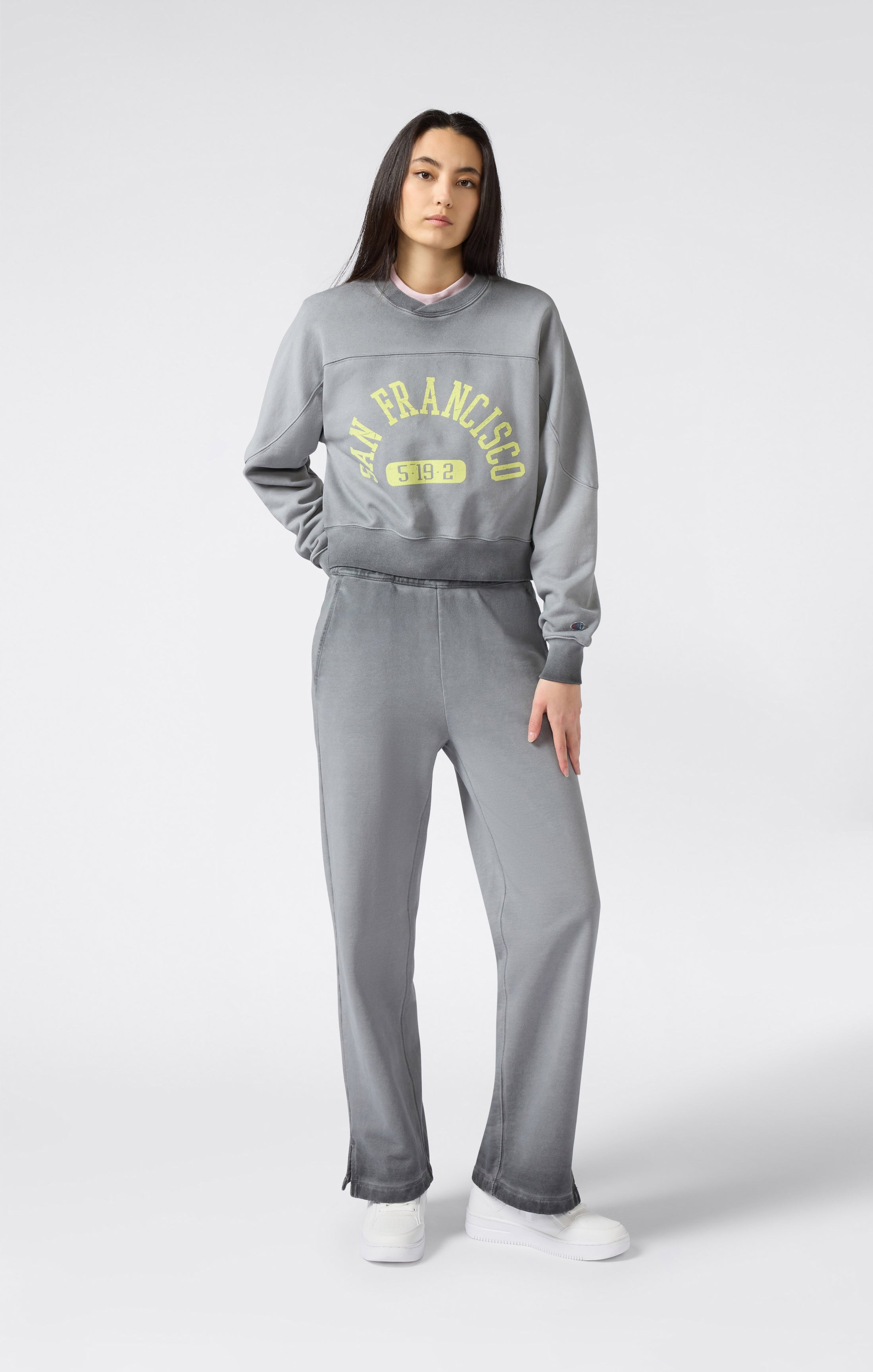 Damen Sweatshirt Mit Used-Look Schwerer Stoff Time Capsule