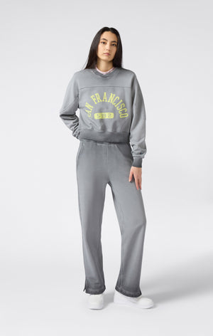 Felpa Pesante da Donna Girocollo Effetto Slavato Time Capsule