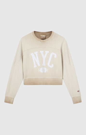 Damen Sweatshirt Mit Used-Look Schwerer Stoff Time Capsule