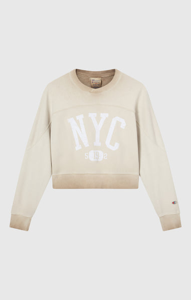 Felpa Pesante da Donna Girocollo Effetto Slavato Time Capsule