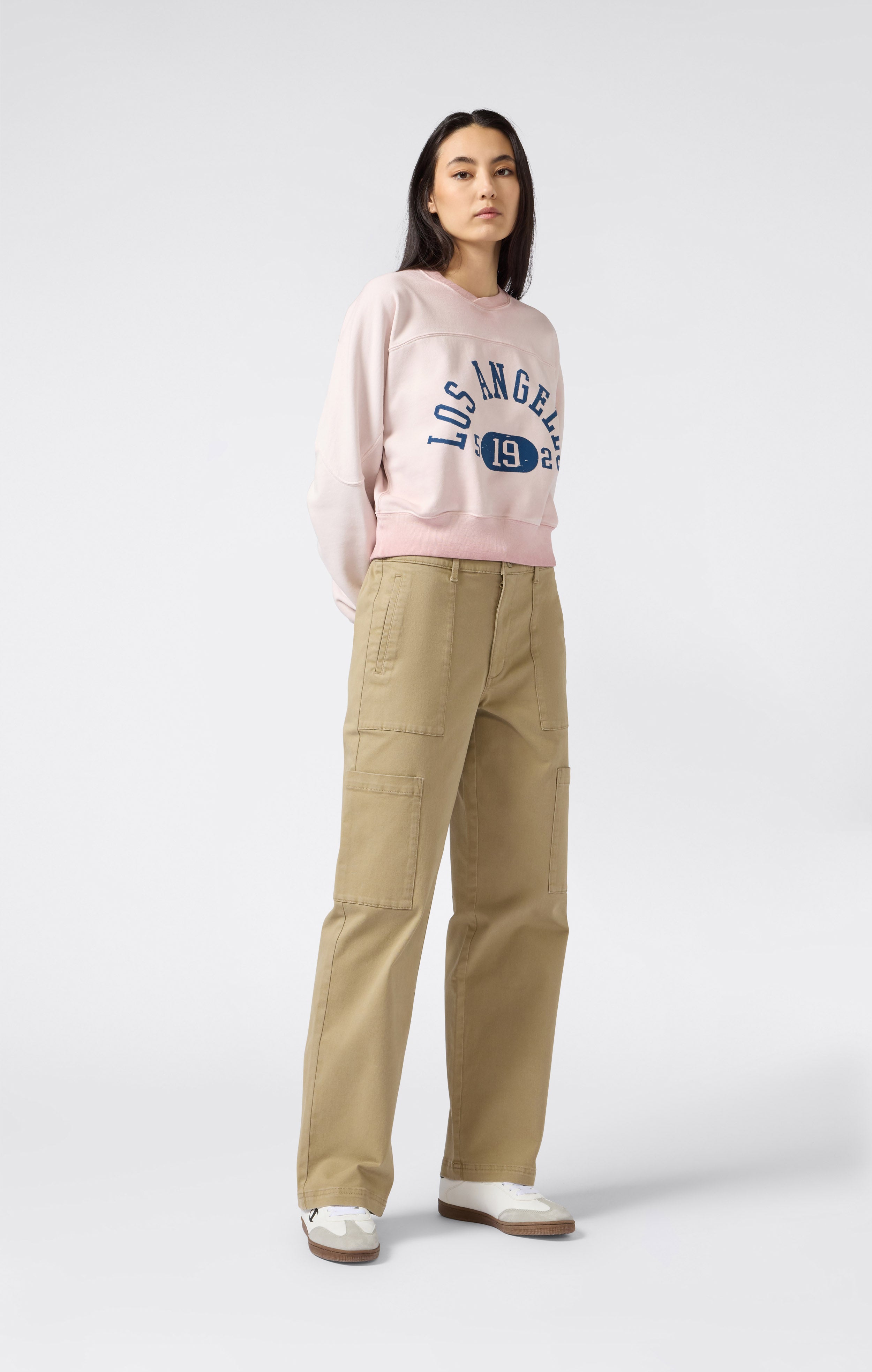 Felpa Pesante da Donna Girocollo Effetto Slavato Time Capsule