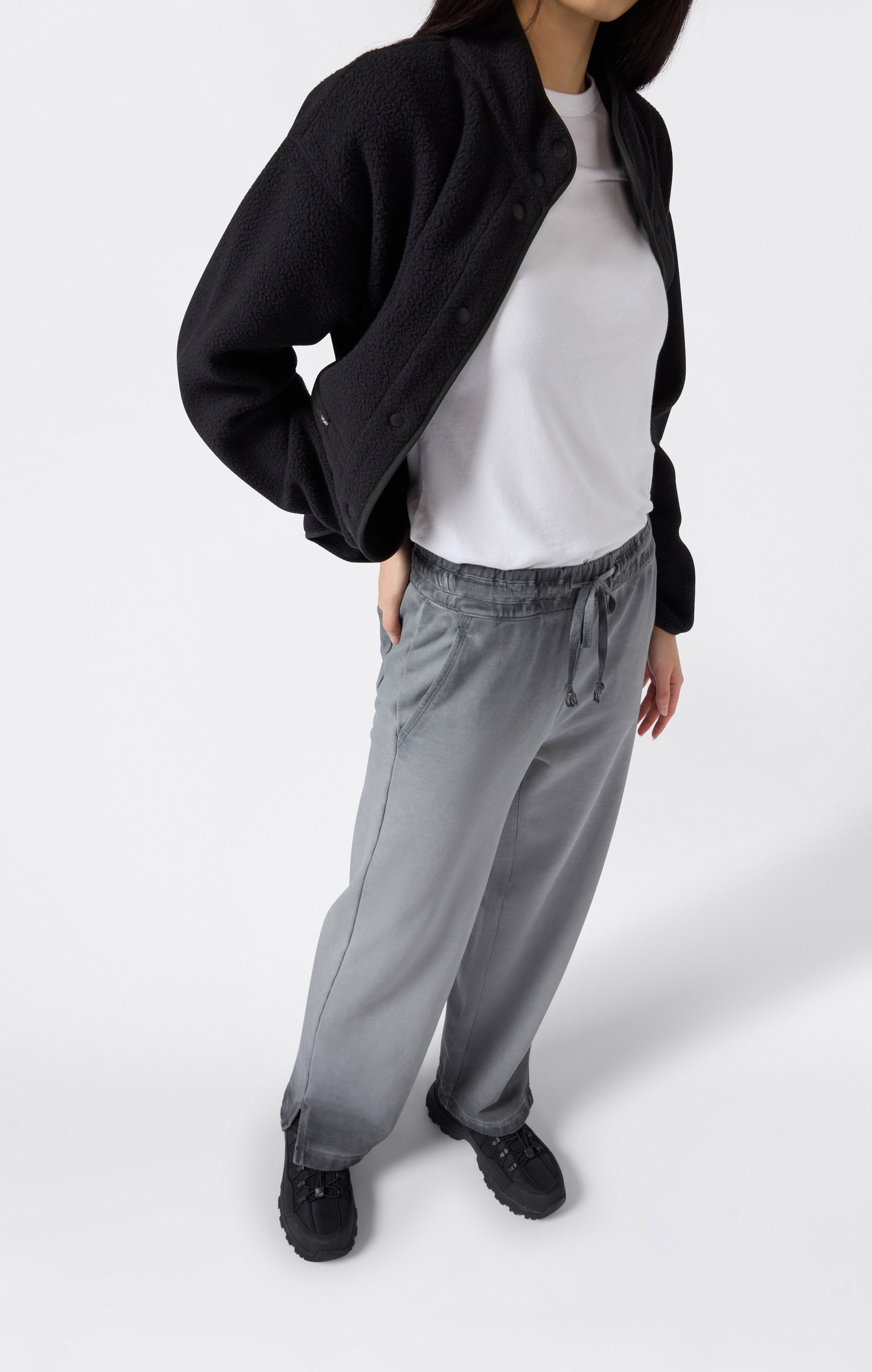 Pantaloni Donna A Gamba Larga Effetto Slavato Time Capsule