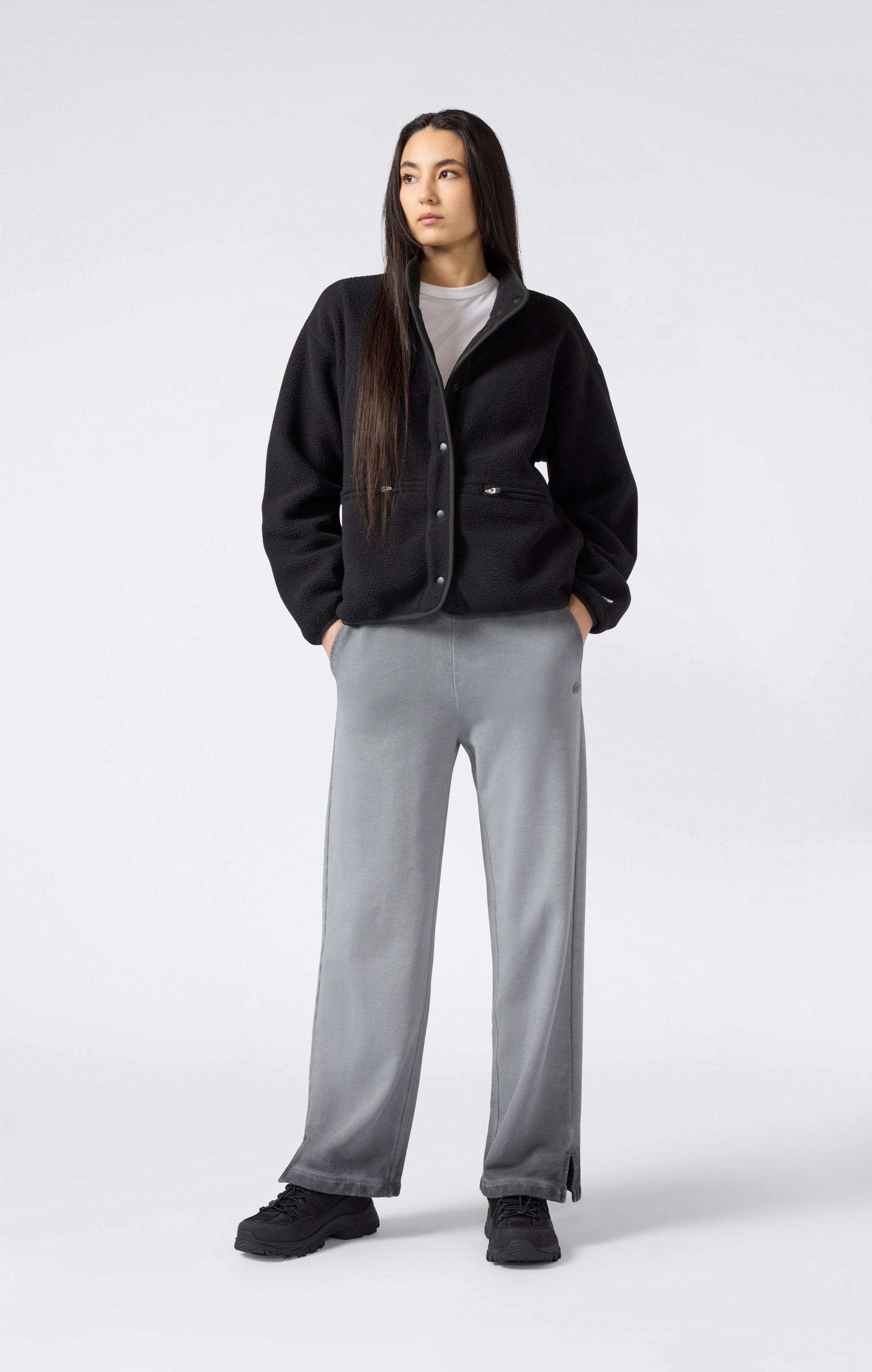 Pantaloni Donna A Gamba Larga Effetto Slavato Time Capsule