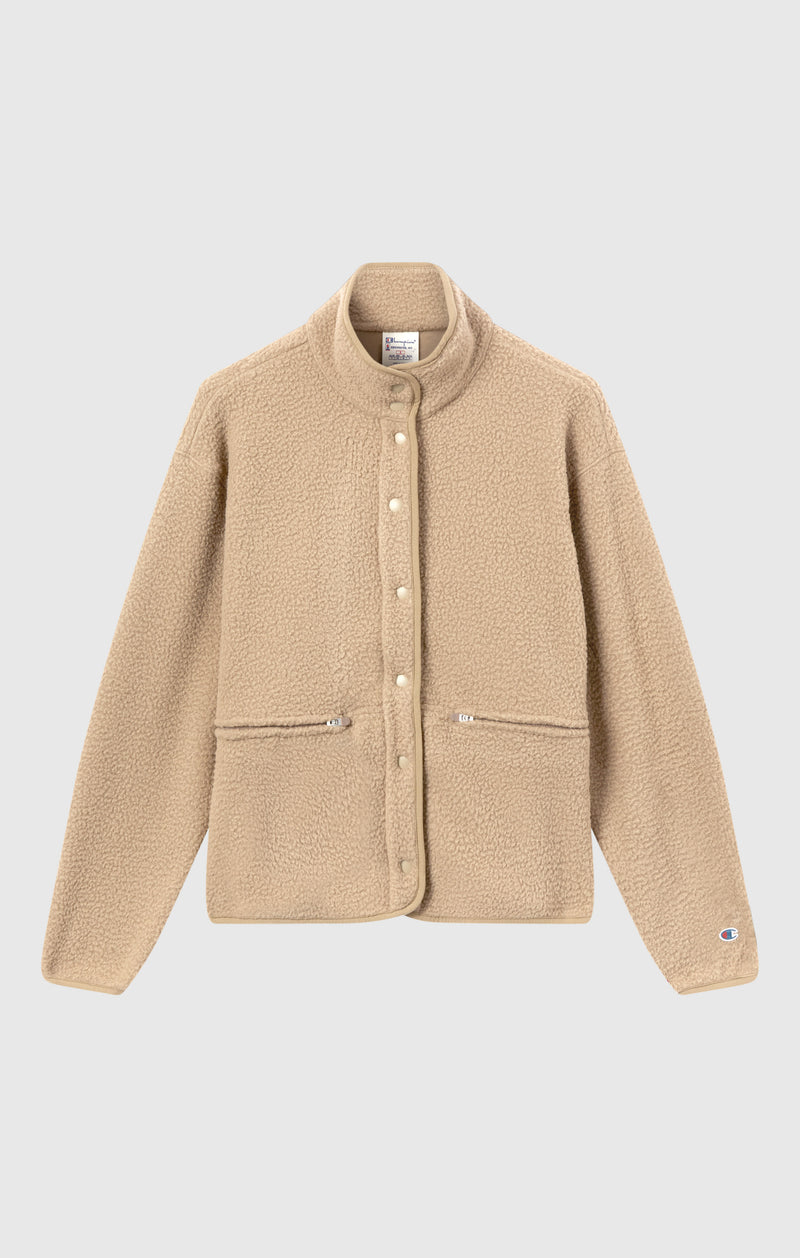 Women’s Snap Button Teddy Fleece Jacket Time Capsule
