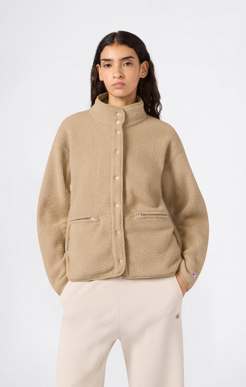 Women’s Snap Button Teddy Fleece Jacket Time Capsule