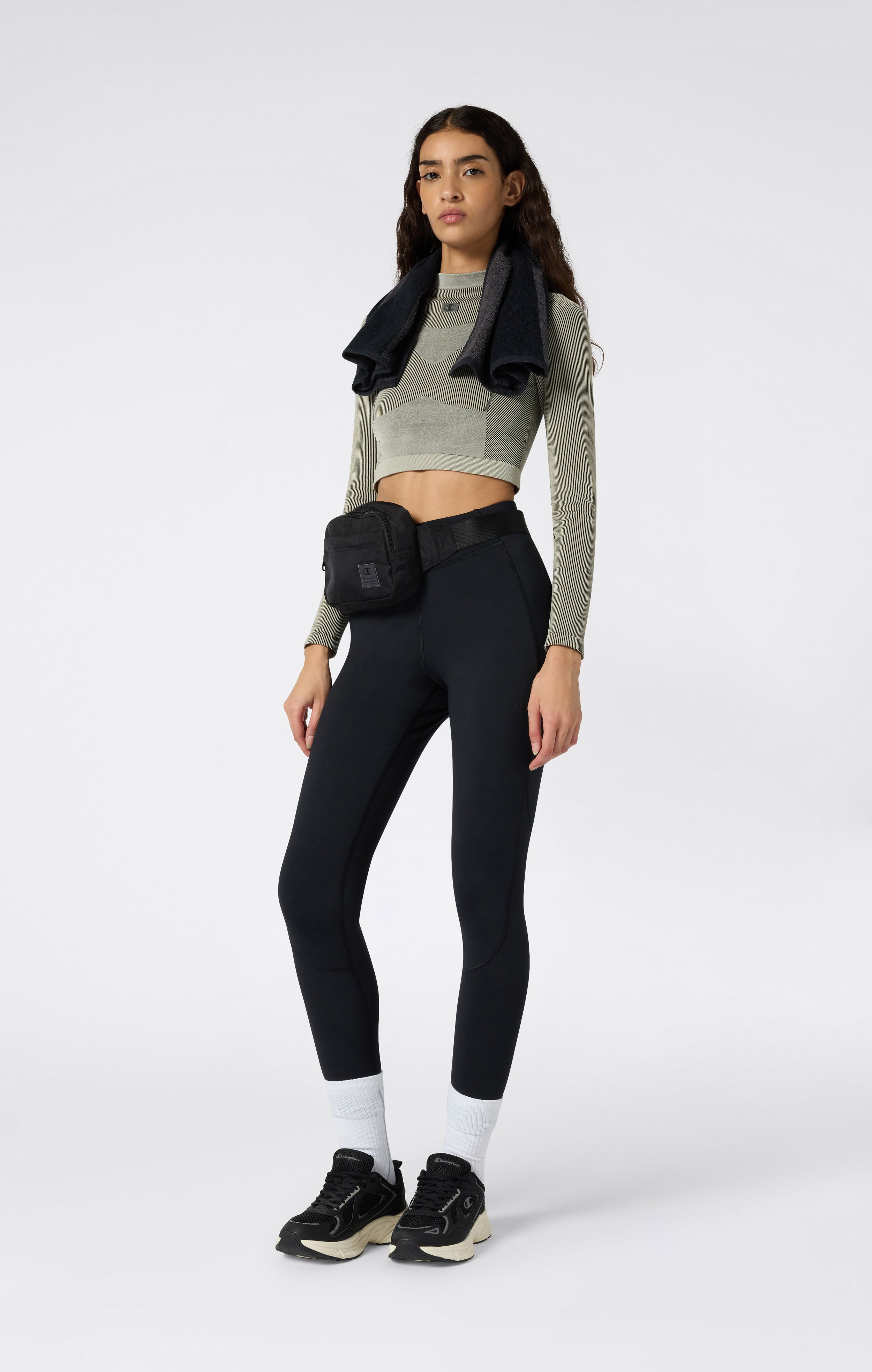 Leggings Donna in Tessuto Stretch Interlock