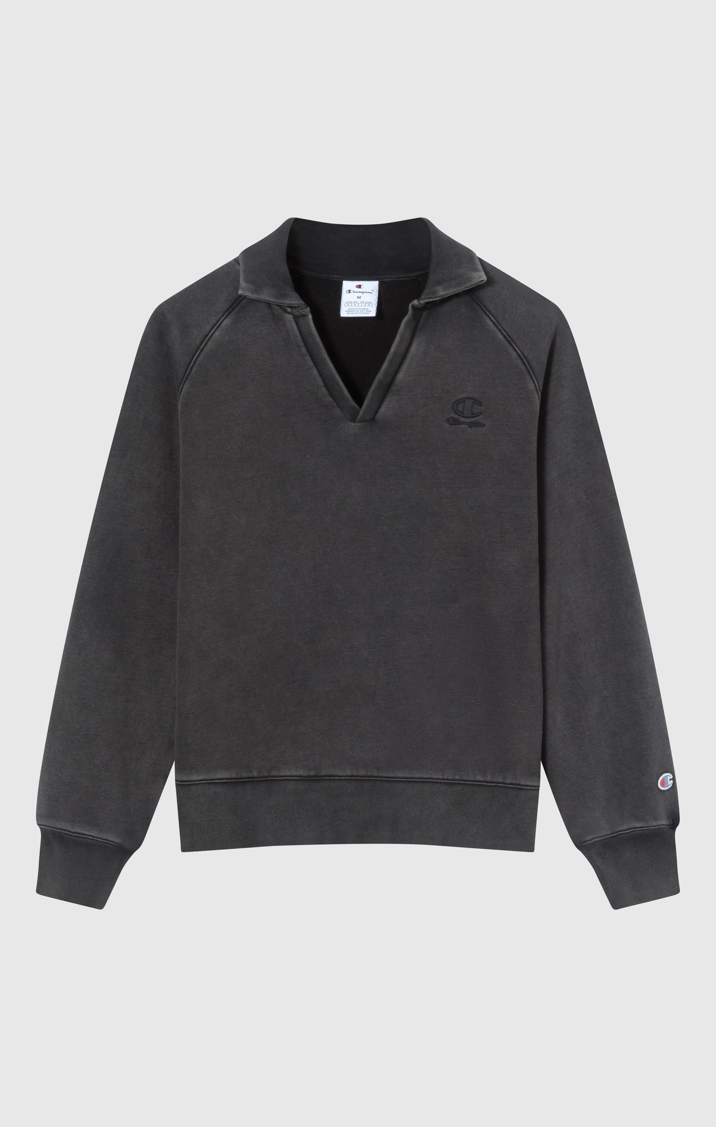 Sweat Col Polo Effet Délavé À Intérieur Gratté Icons Pour Femme