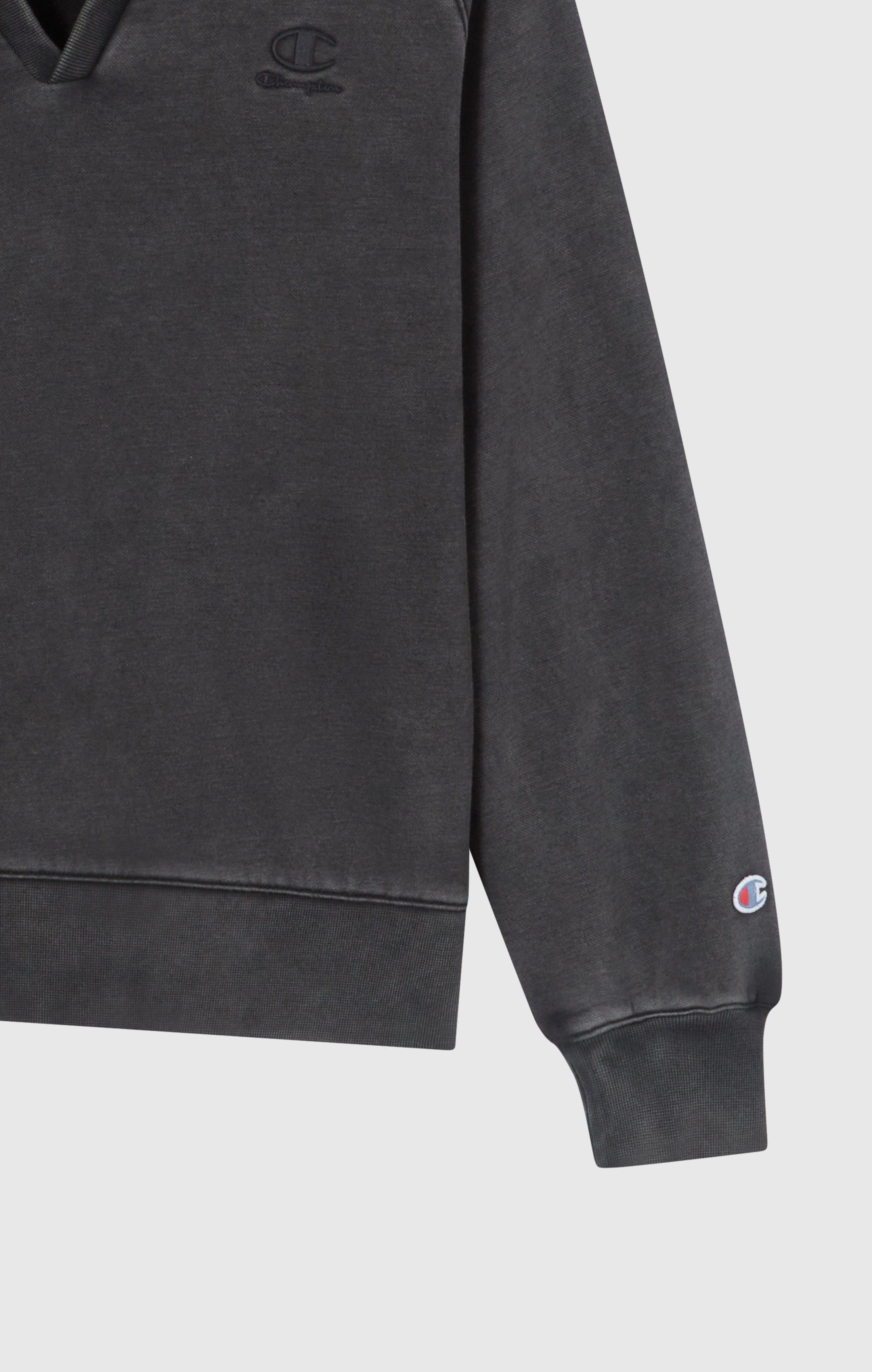 Sweatshirt Mit Polokragen, Washed-Look Und Angerautem Innenmaterial Icons Damen