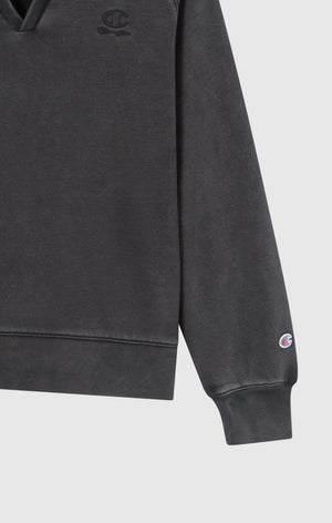 Sweat Col Polo Effet Délavé À Intérieur Gratté Icons Pour Femme