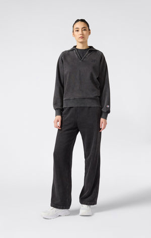 Sweat Col Polo Effet Délavé À Intérieur Gratté Icons Pour Femme