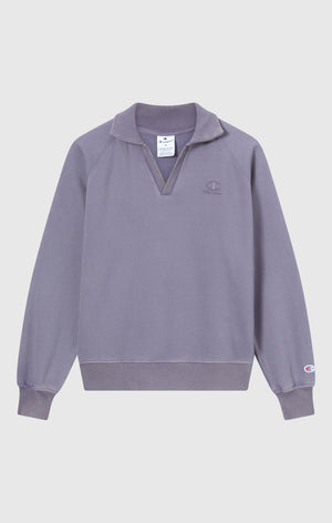 Sweatshirt Mit Polokragen, Washed-Look Und Angerautem Innenmaterial Icons Damen