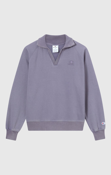 Felpa Con Colletto Polo Interno Felpato Effetto Slavato Icons Da Donna