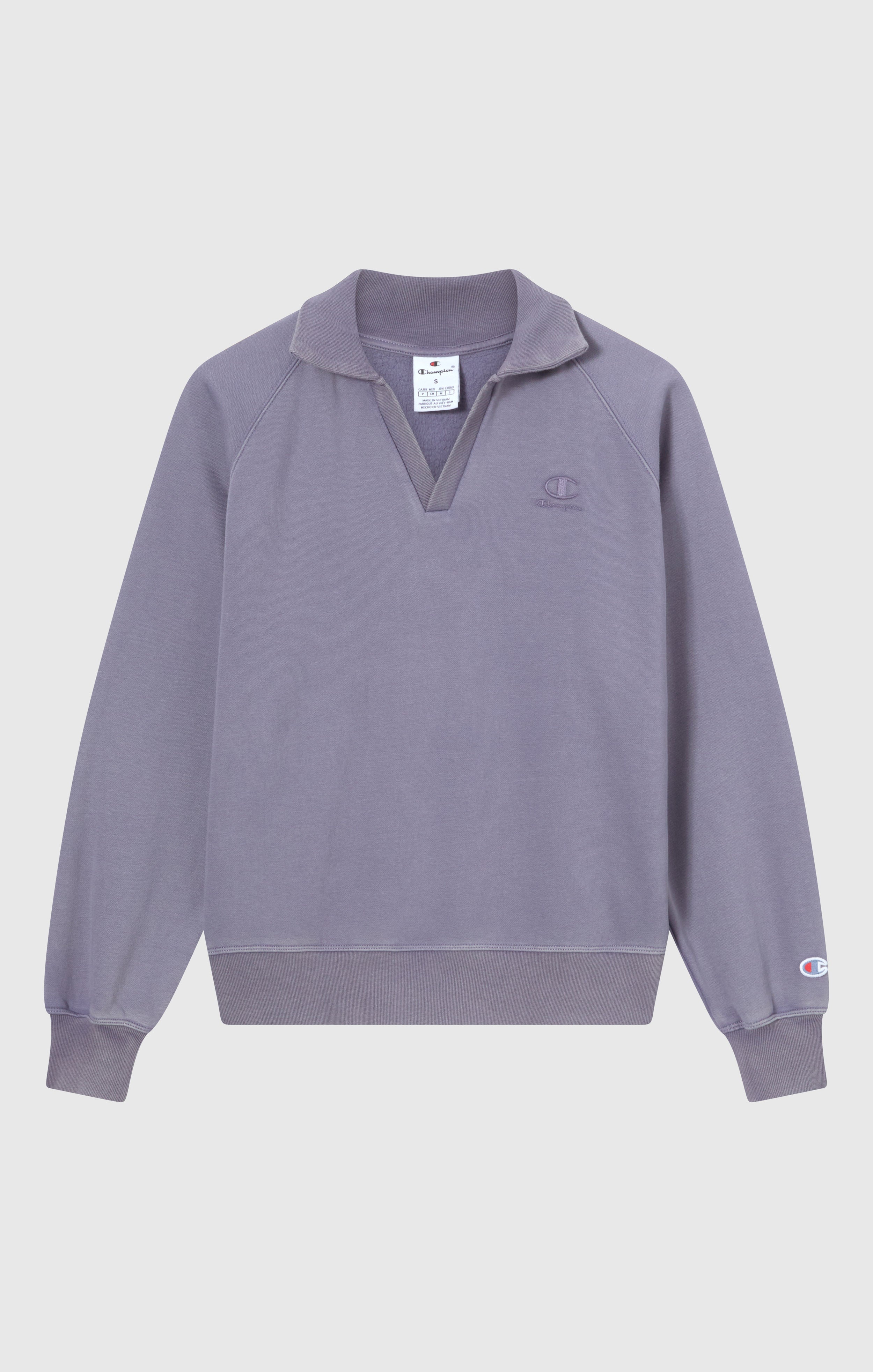 Sweat Col Polo Effet Délavé À Intérieur Gratté Icons Pour Femme