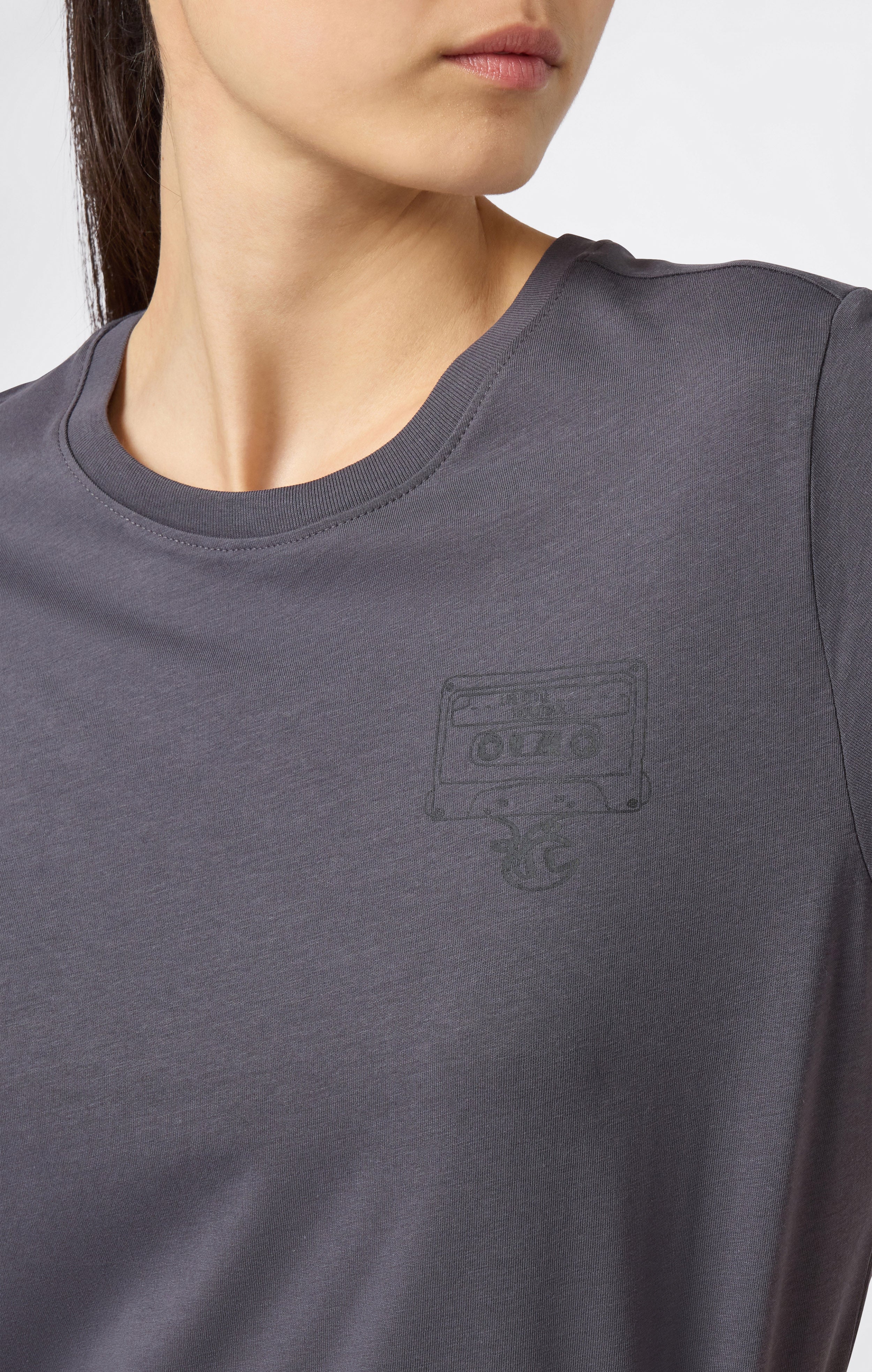 T-shirt Slim Fit con Grafica da Donna