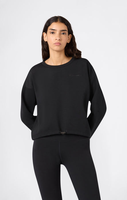 Sudadera Mujer Cuello Redondo Con Bajo Ajustable C-Tech