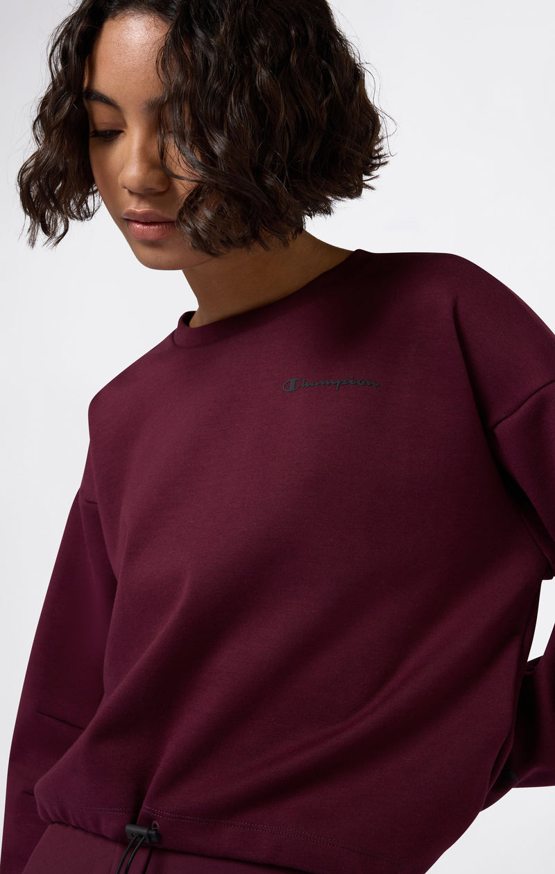 Felpa Donna Girocollo Con Orlo Regolabile C-Tech