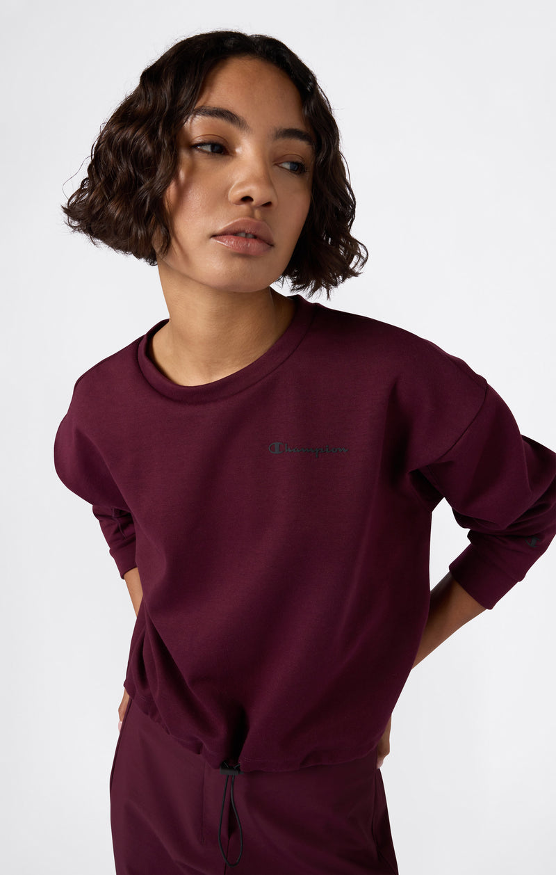 Felpa Donna Girocollo Con Orlo Regolabile C-Tech