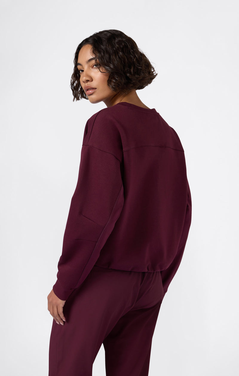 Felpa Donna Girocollo Con Orlo Regolabile C-Tech