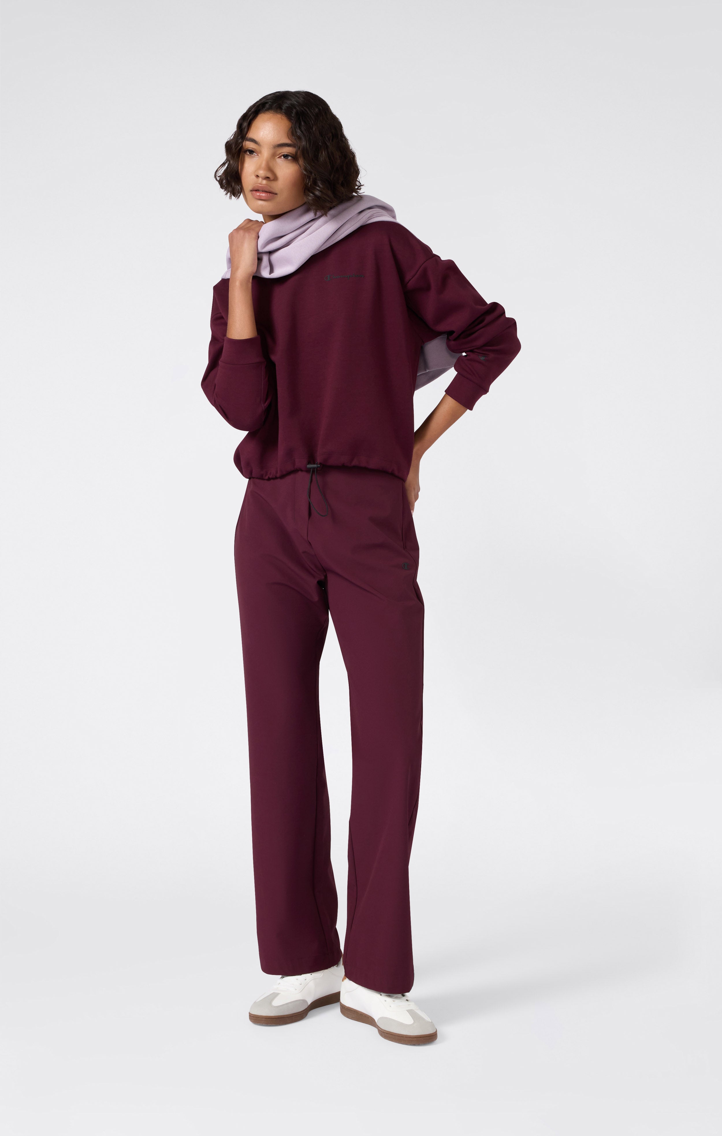 Felpa Donna Girocollo Con Orlo Regolabile C-Tech