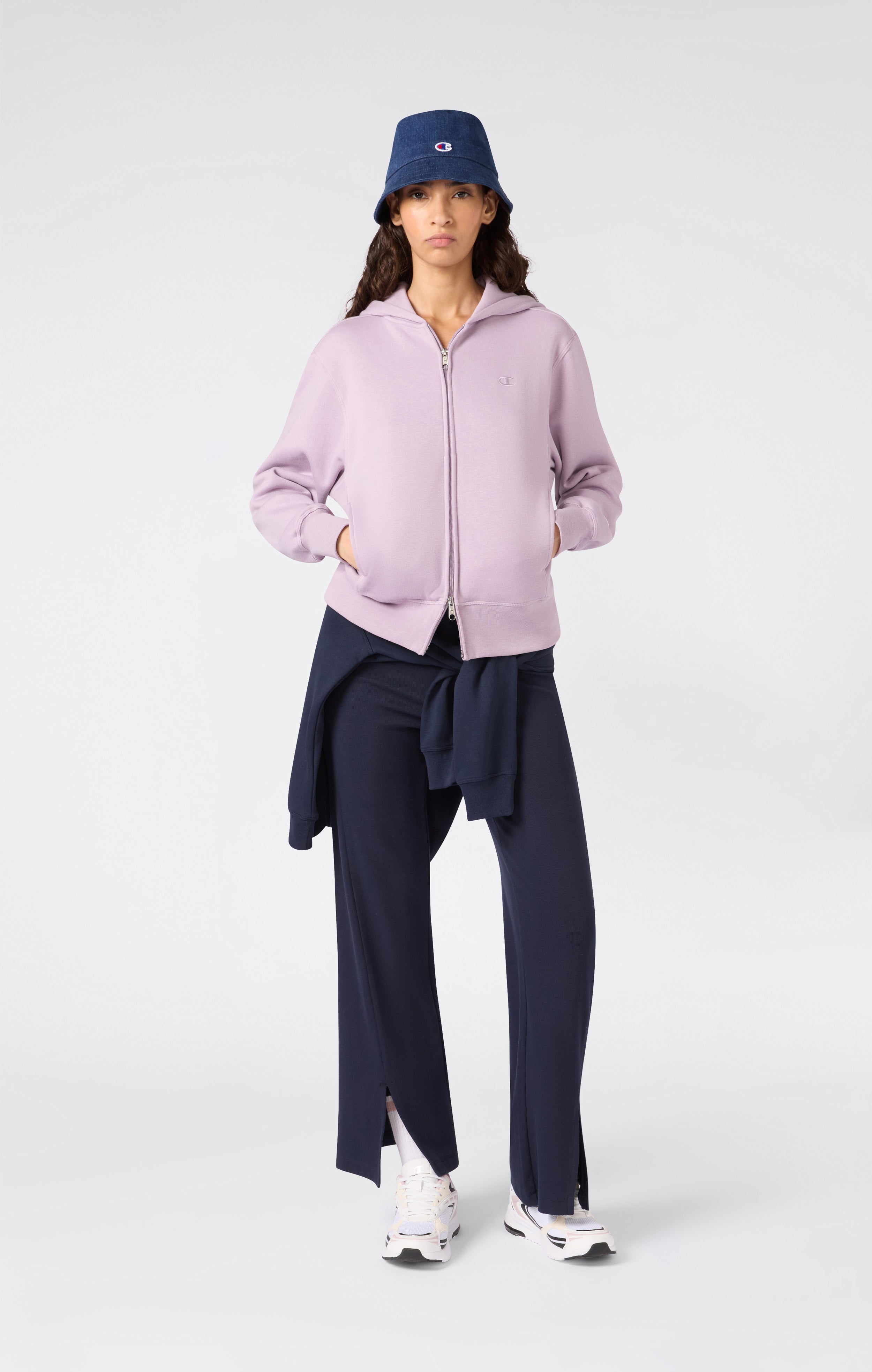 Sweat à Capuche Zippé Femme avec Intérieur Gratté Icons