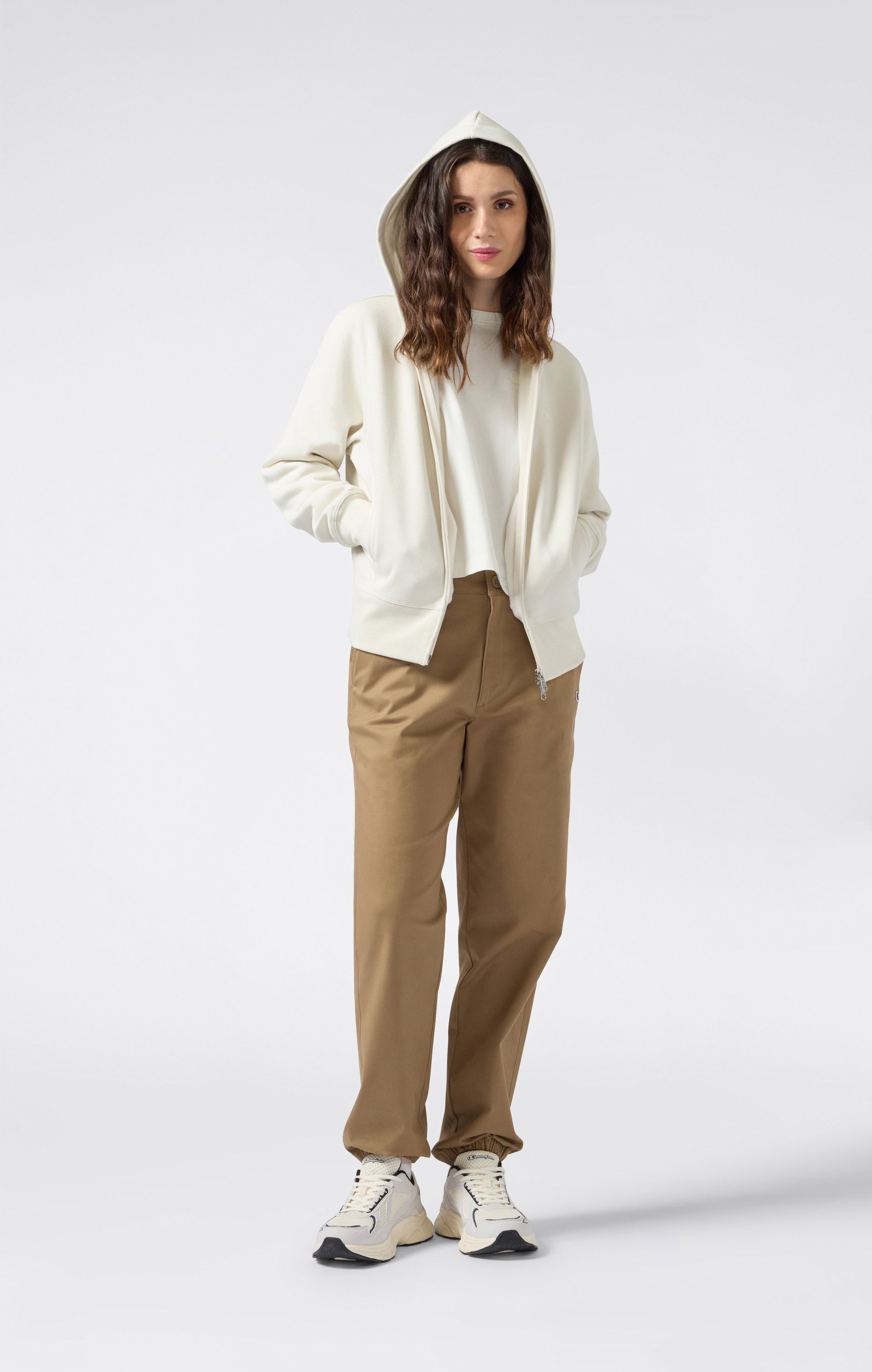 Damen Kapuzenjacke mit Durchgehendem Reißverschluss und Angerautem Innenmaterial Icons