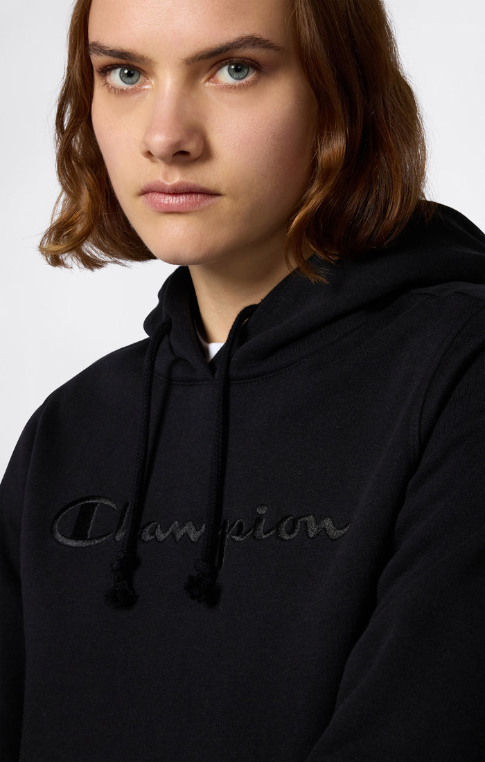 Kapuzenpullover Mit Angerautem Innenmaterial Und Großem Gesticktem Logo Icons Damen