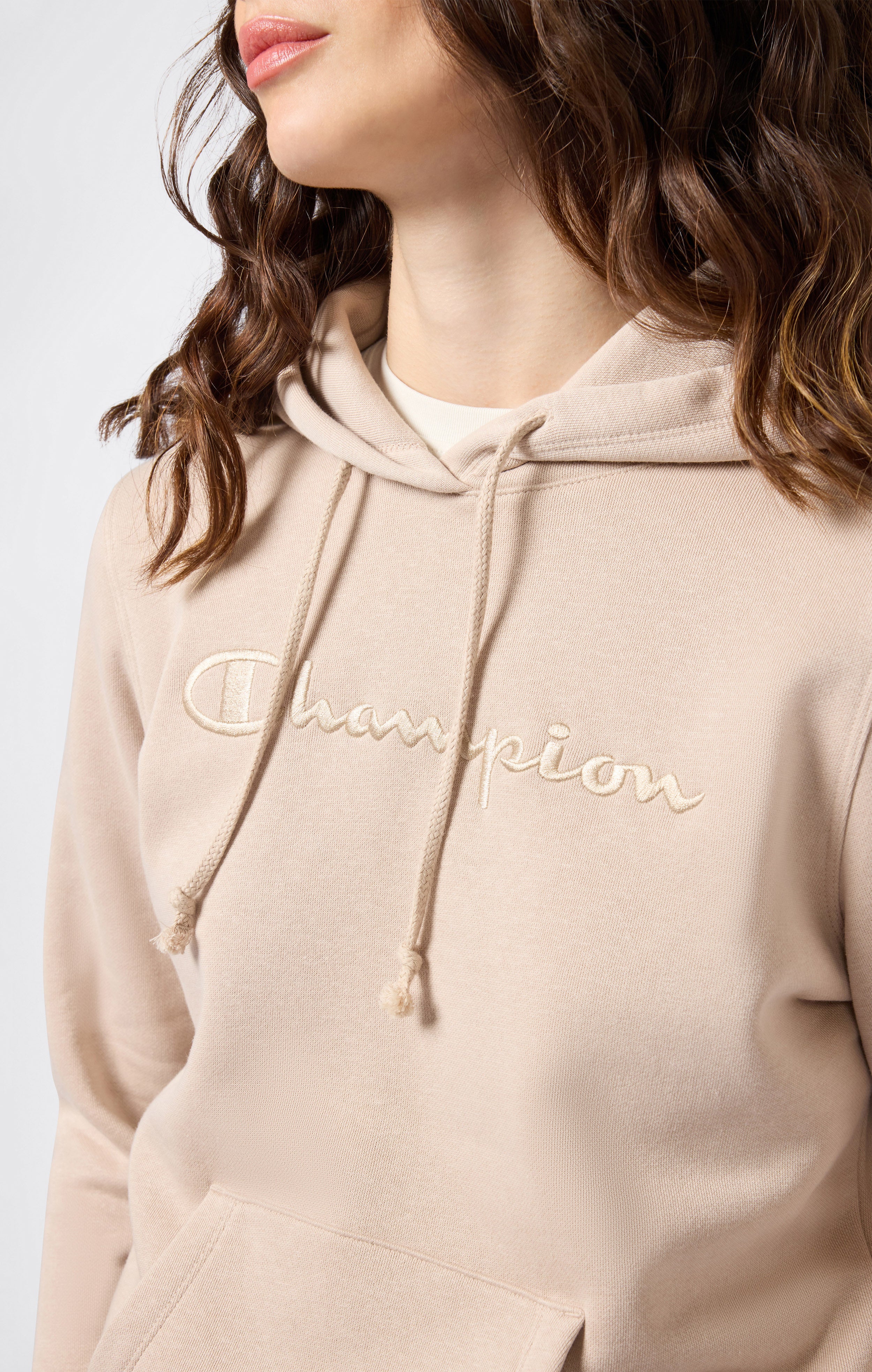 Women’s Fleece Hoodie with Big Embroidered Logo Icons