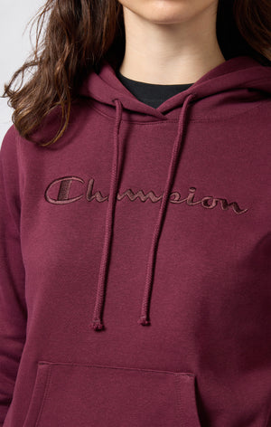 Women’s Fleece Hoodie with Big Embroidered Logo Icons