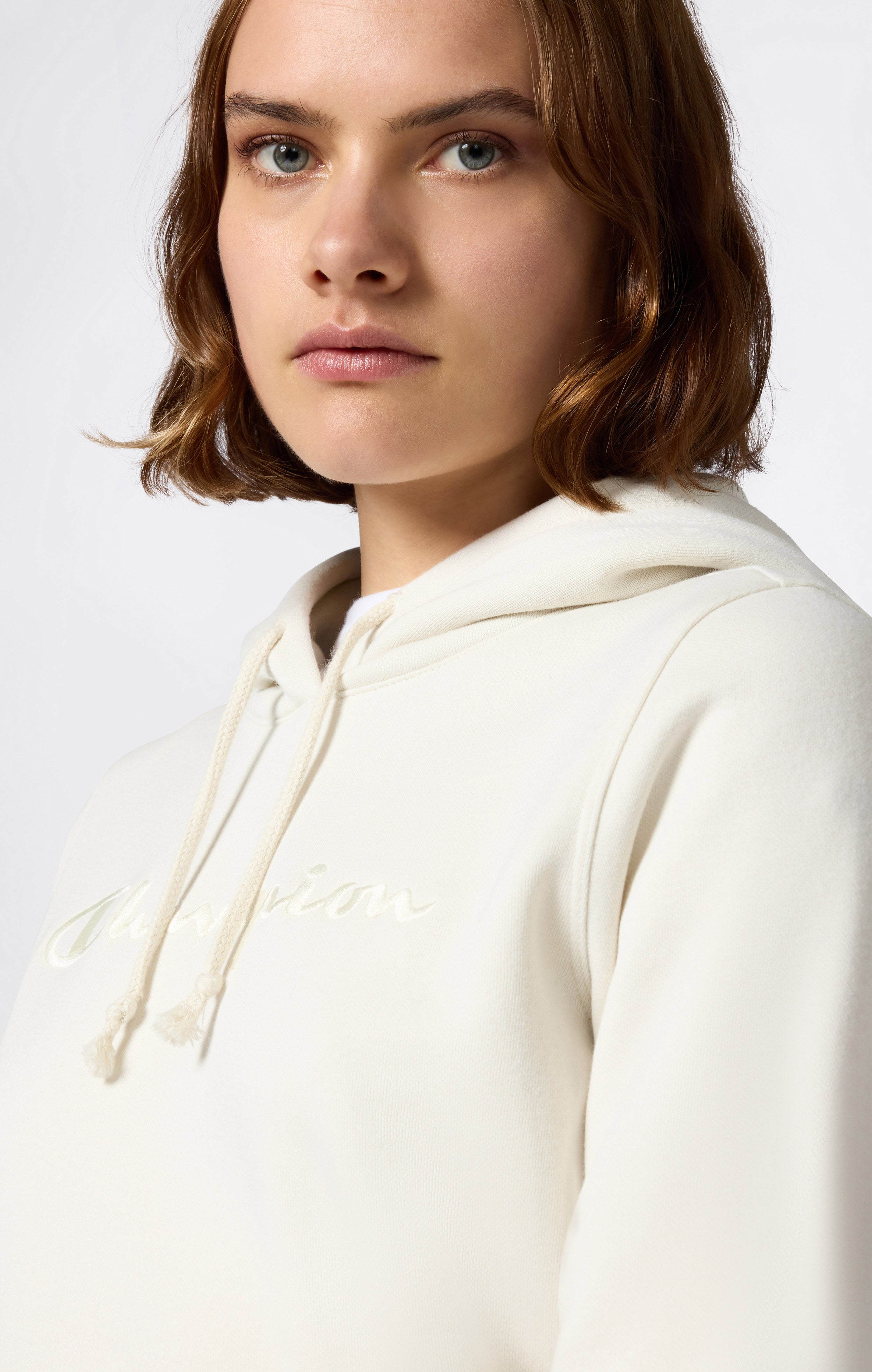 Women’s Fleece Hoodie with Big Embroidered Logo Icons