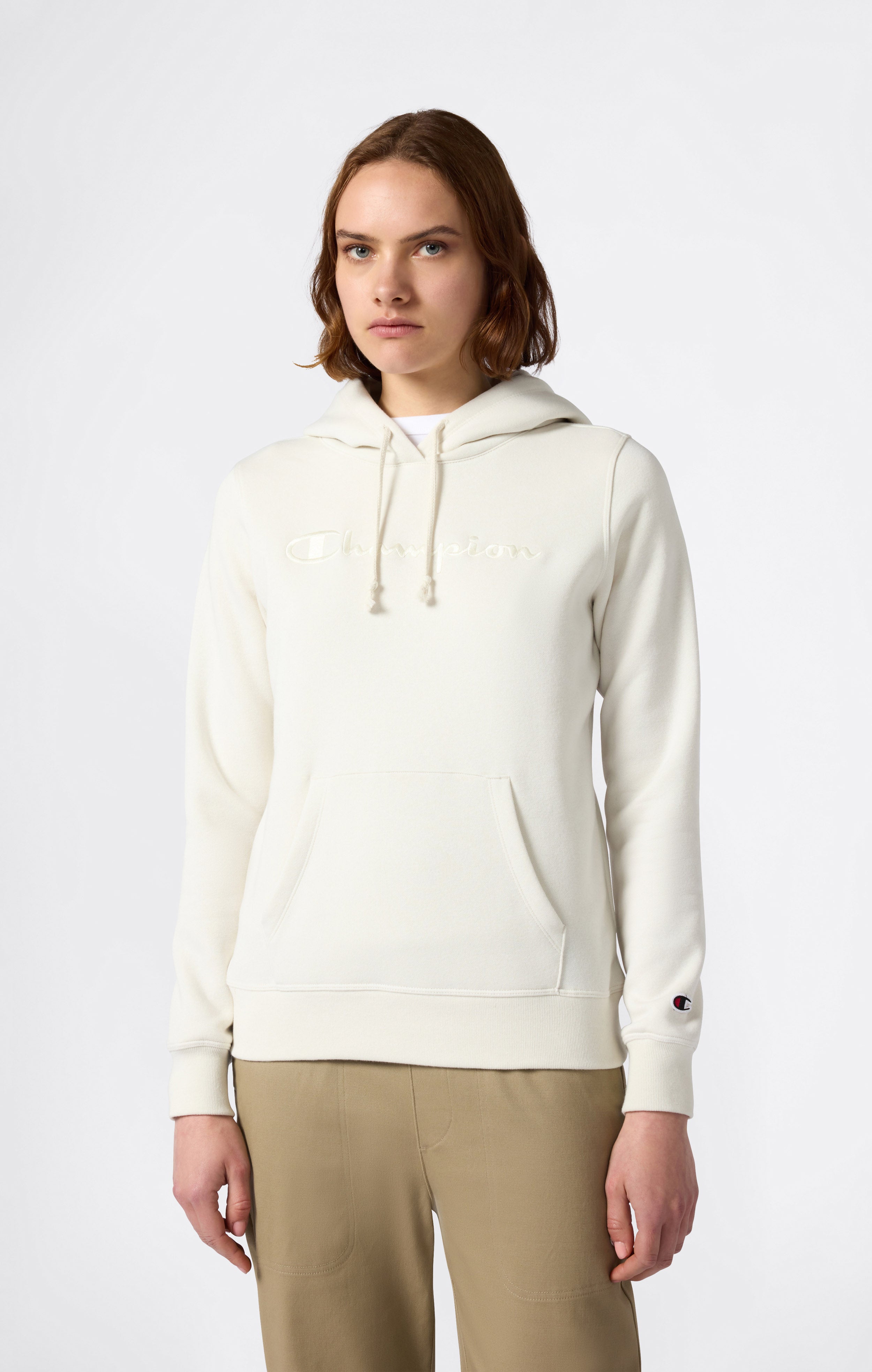 Women’s Fleece Hoodie with Big Embroidered Logo Icons