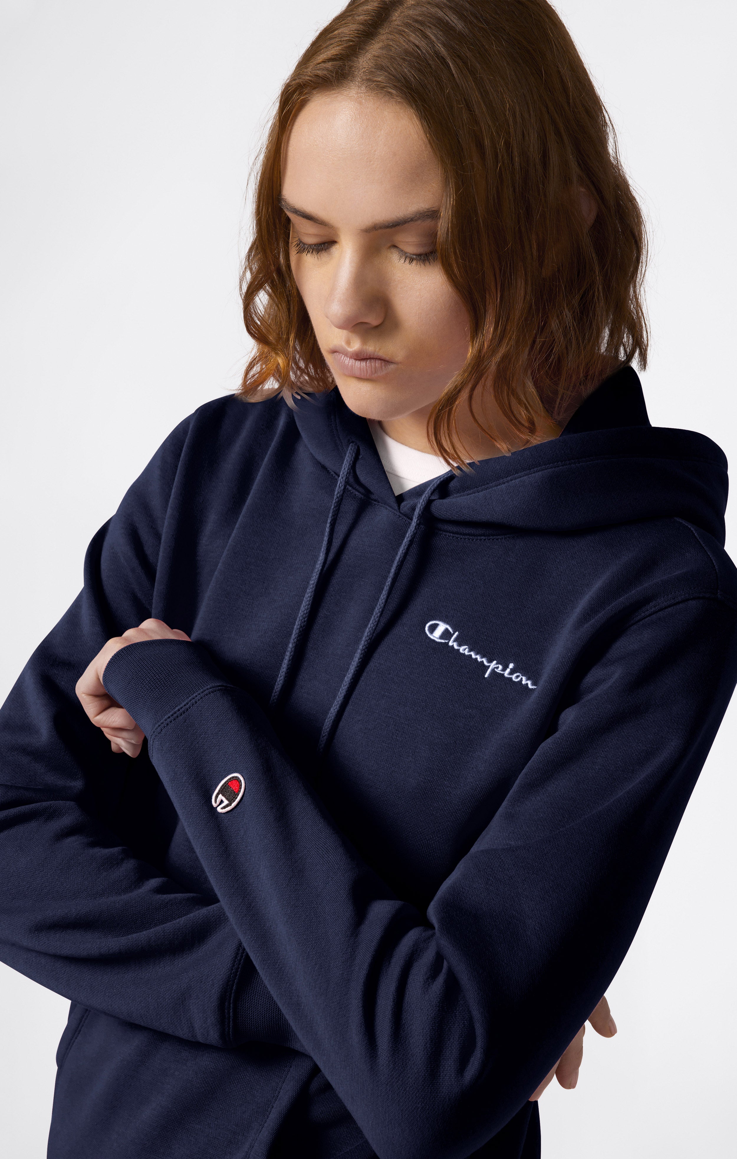 Felpa Con Cappuccio Interno Felpato Con Piccolo Logo Ricamato Icons Da Donna