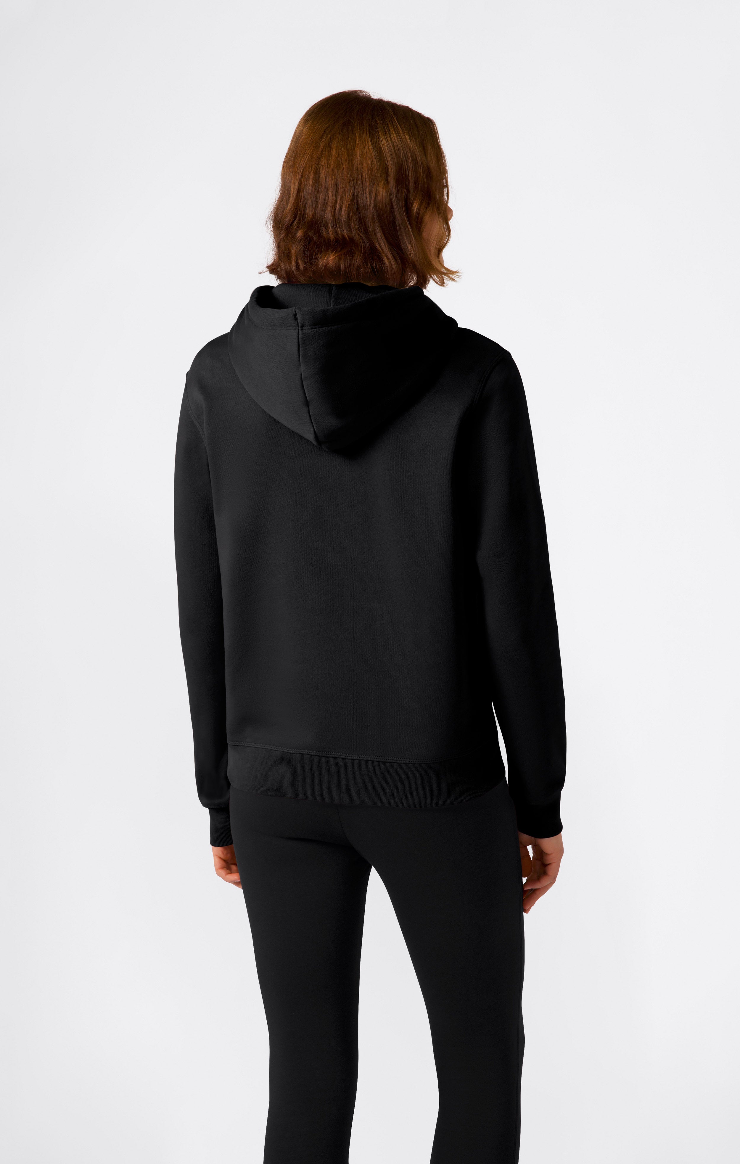 Felpa Con Cappuccio Interno Felpato Con Piccolo Logo Ricamato Icons Da Donna