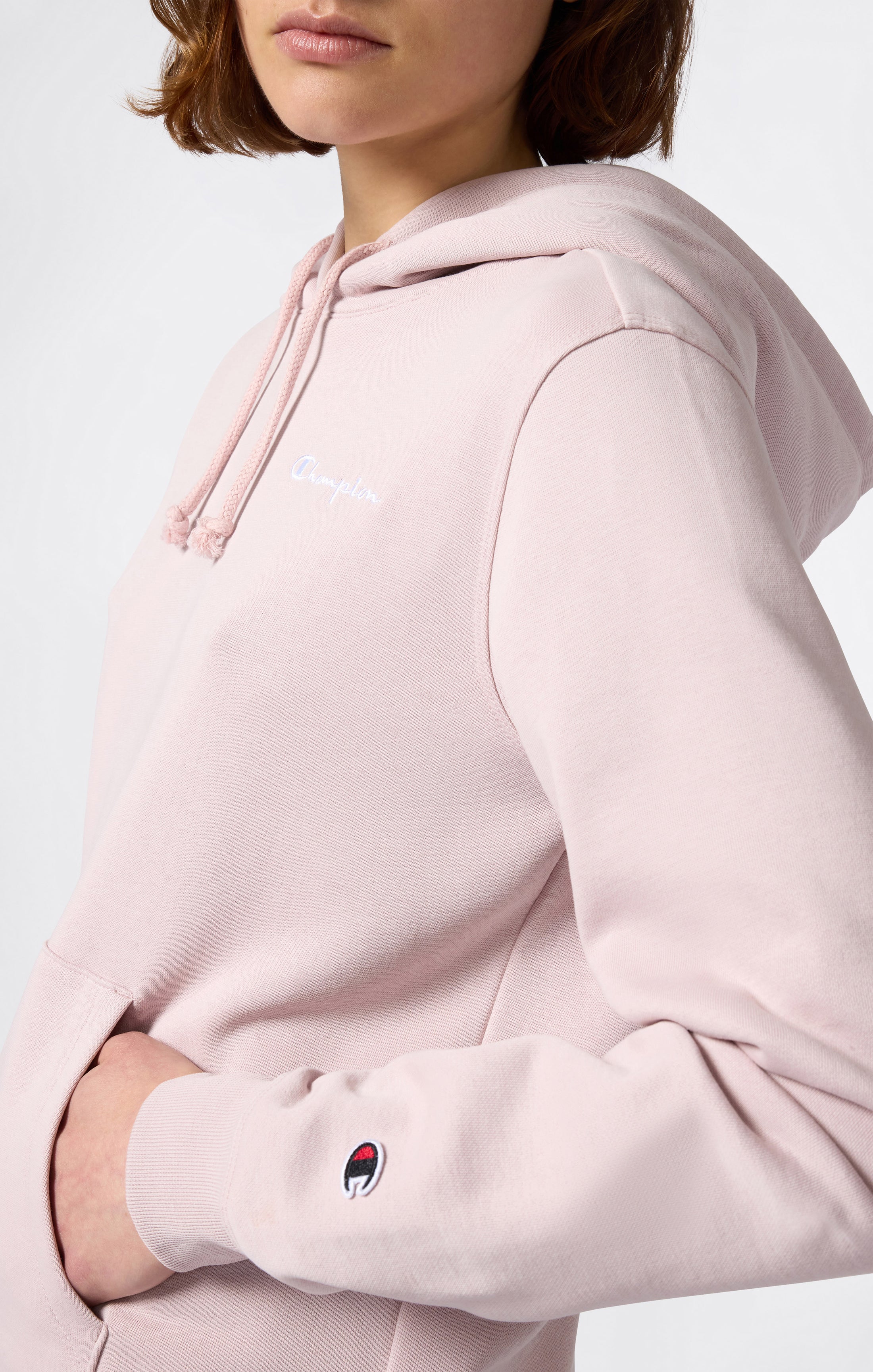 Kapuzenpullover Mit Angerautem Innenmaterial Und Kleinem Gesticktem Logo Icons Damen