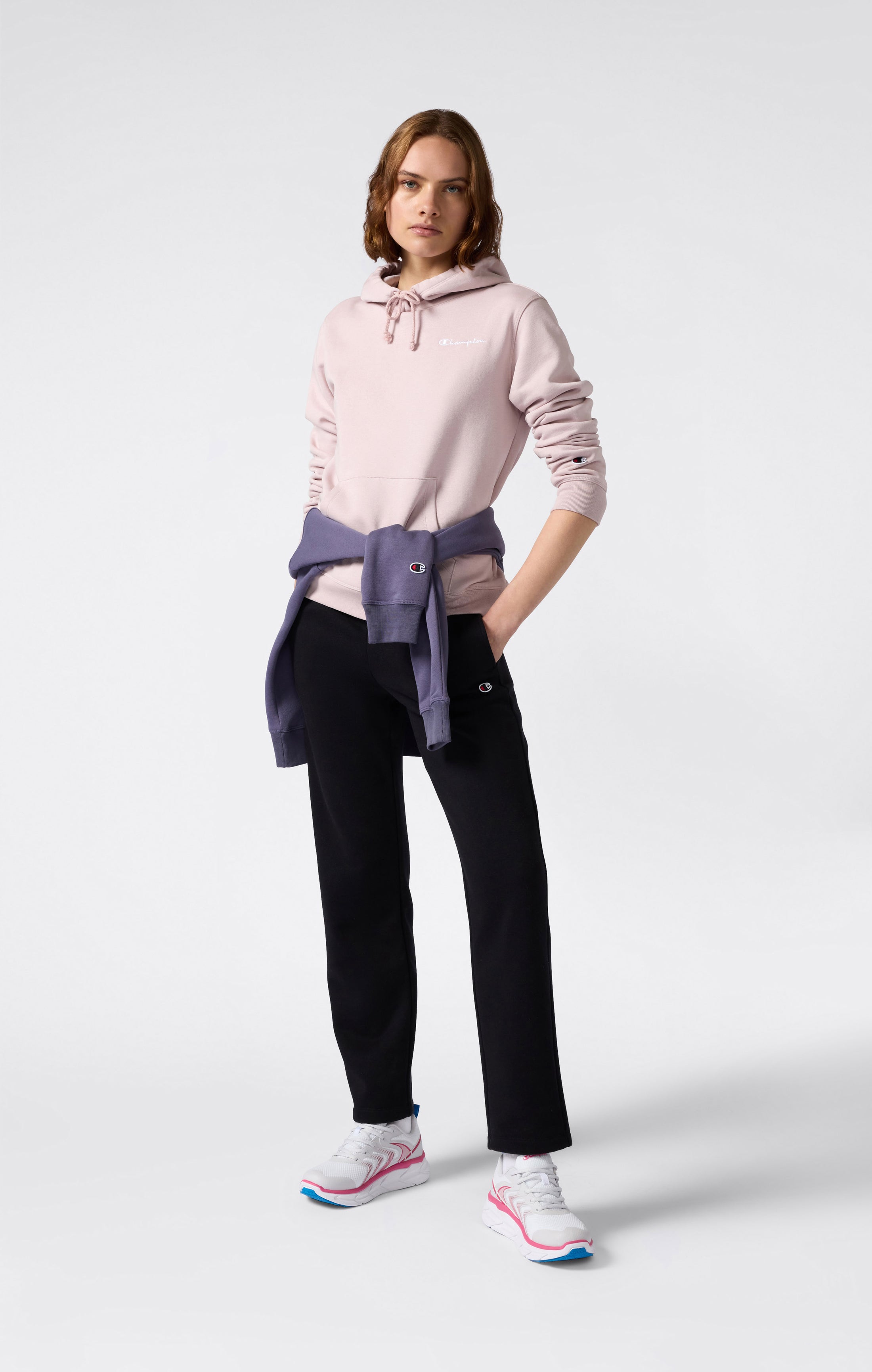 Kapuzenpullover Mit Angerautem Innenmaterial Und Kleinem Gesticktem Logo Icons Damen
