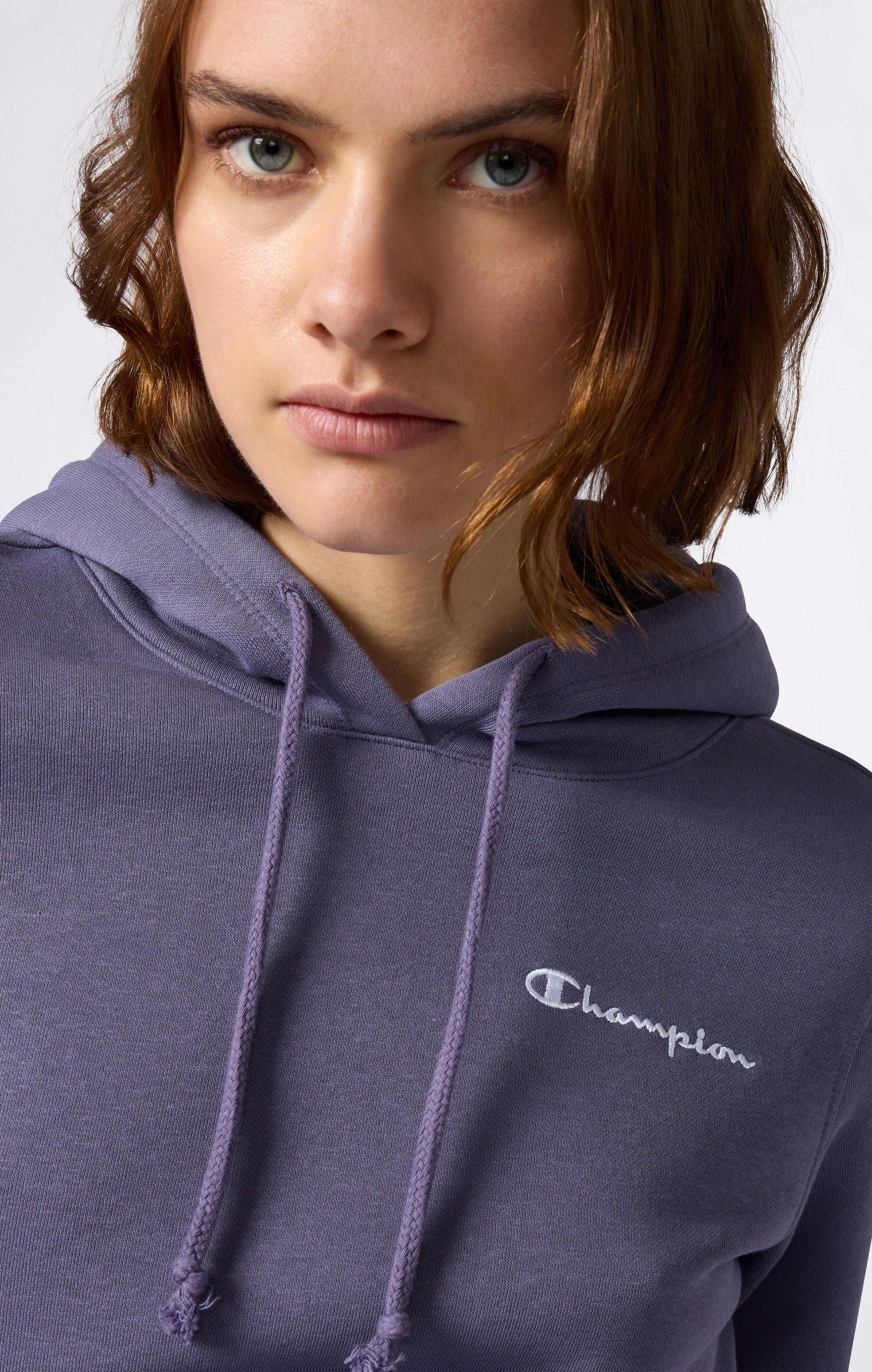 Kapuzenpullover Mit Angerautem Innenmaterial Und Kleinem Gesticktem Logo Icons Damen