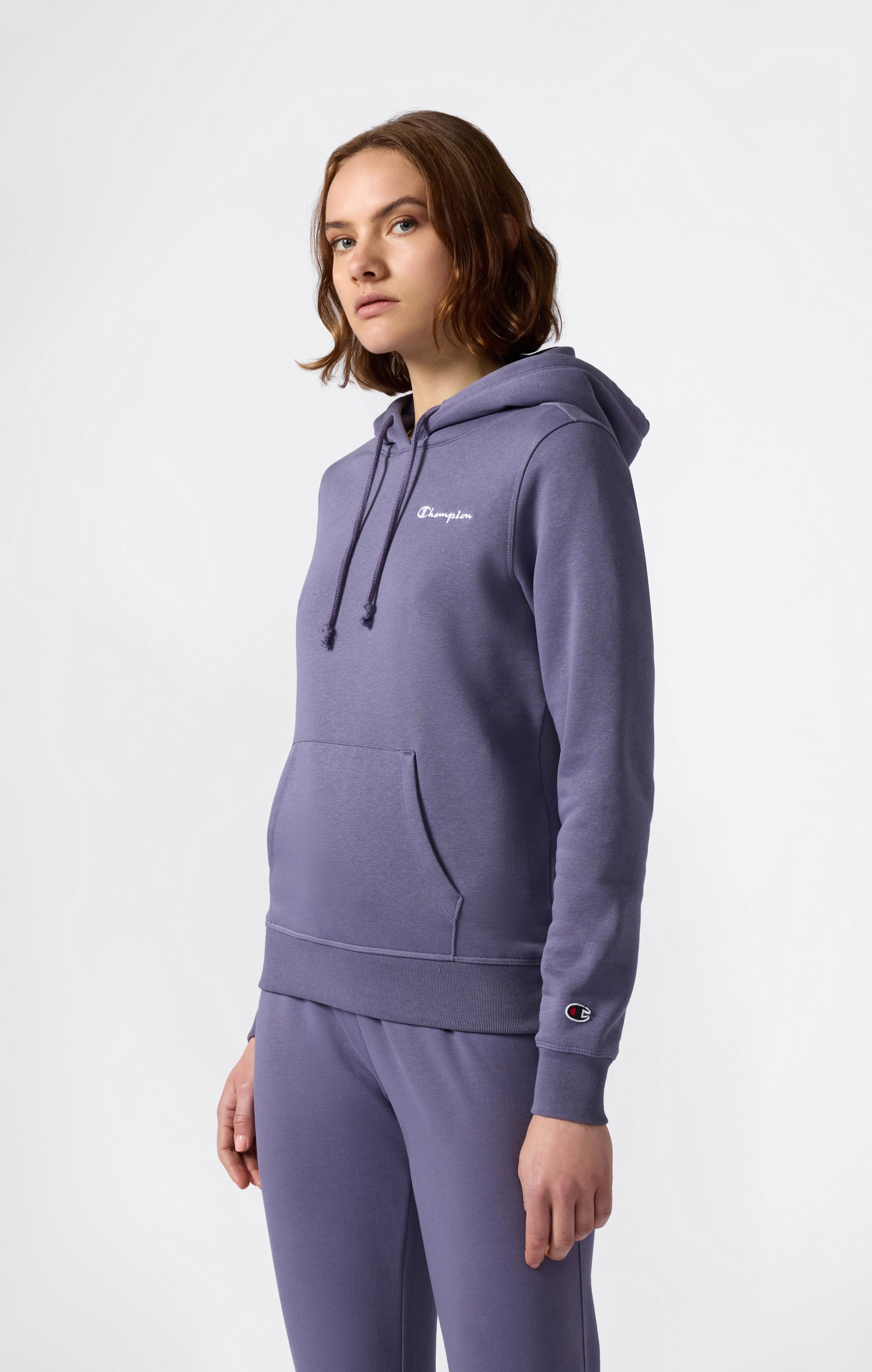 Women’s Fleece Hoodie with Small Embroidered Logo Icons