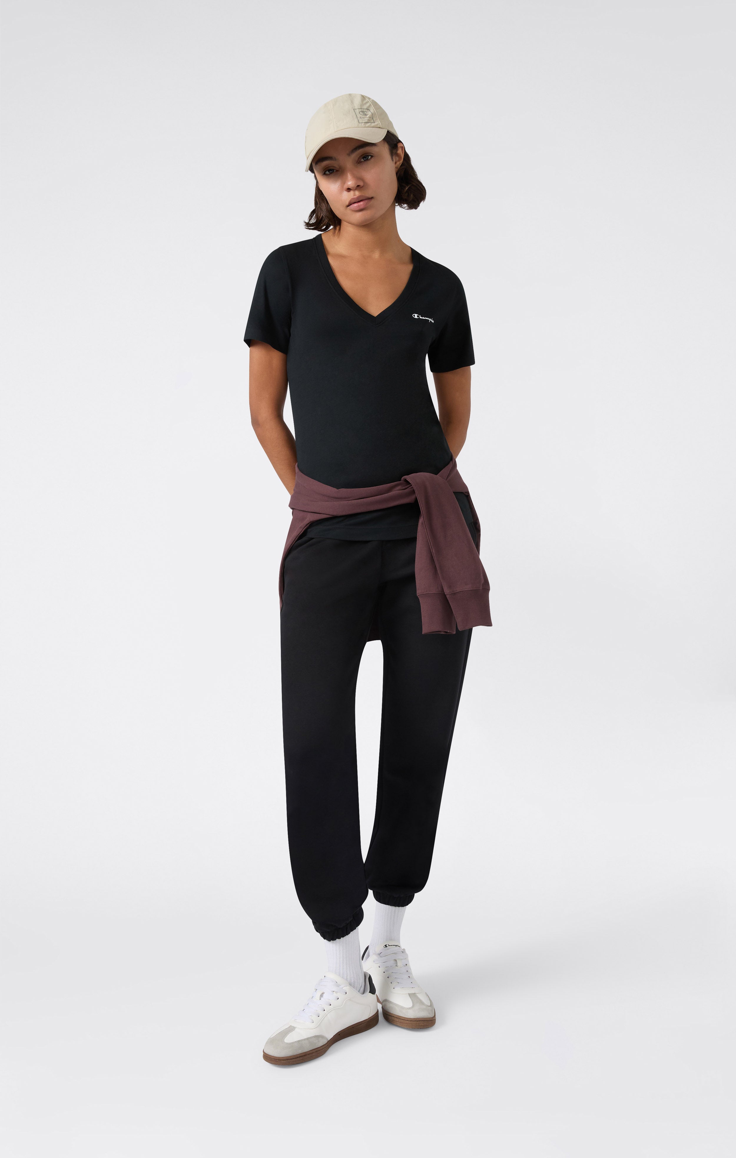 Damen T-Shirt mit V-Ausschnitt Icons