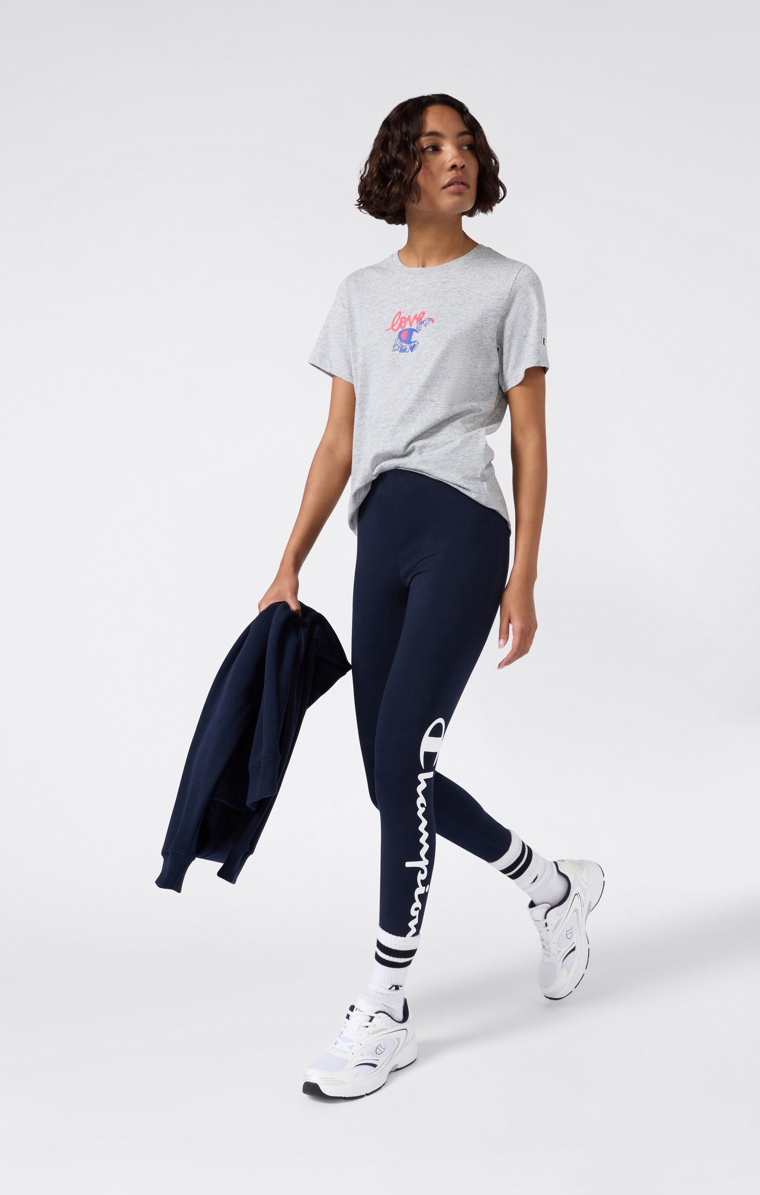 Women's Crop Leggings Script Logo