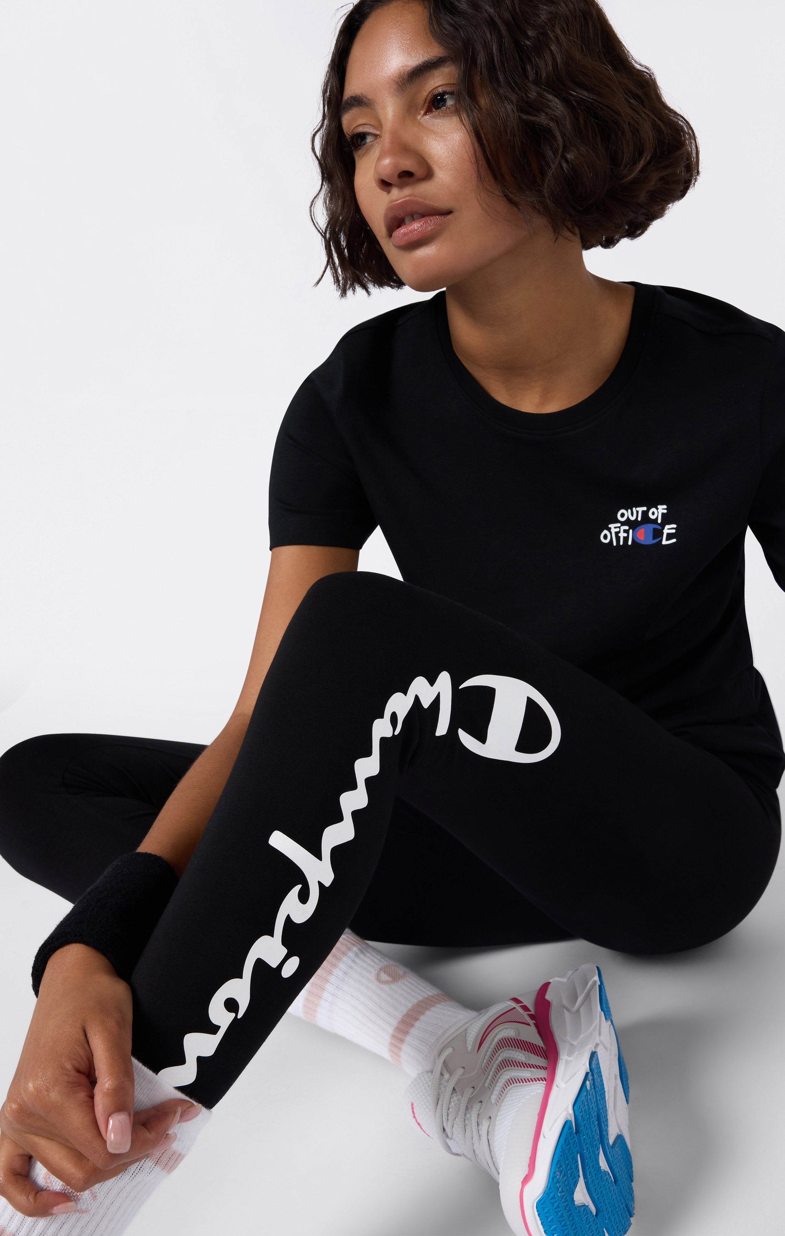 Women's Crop Leggings Script Logo