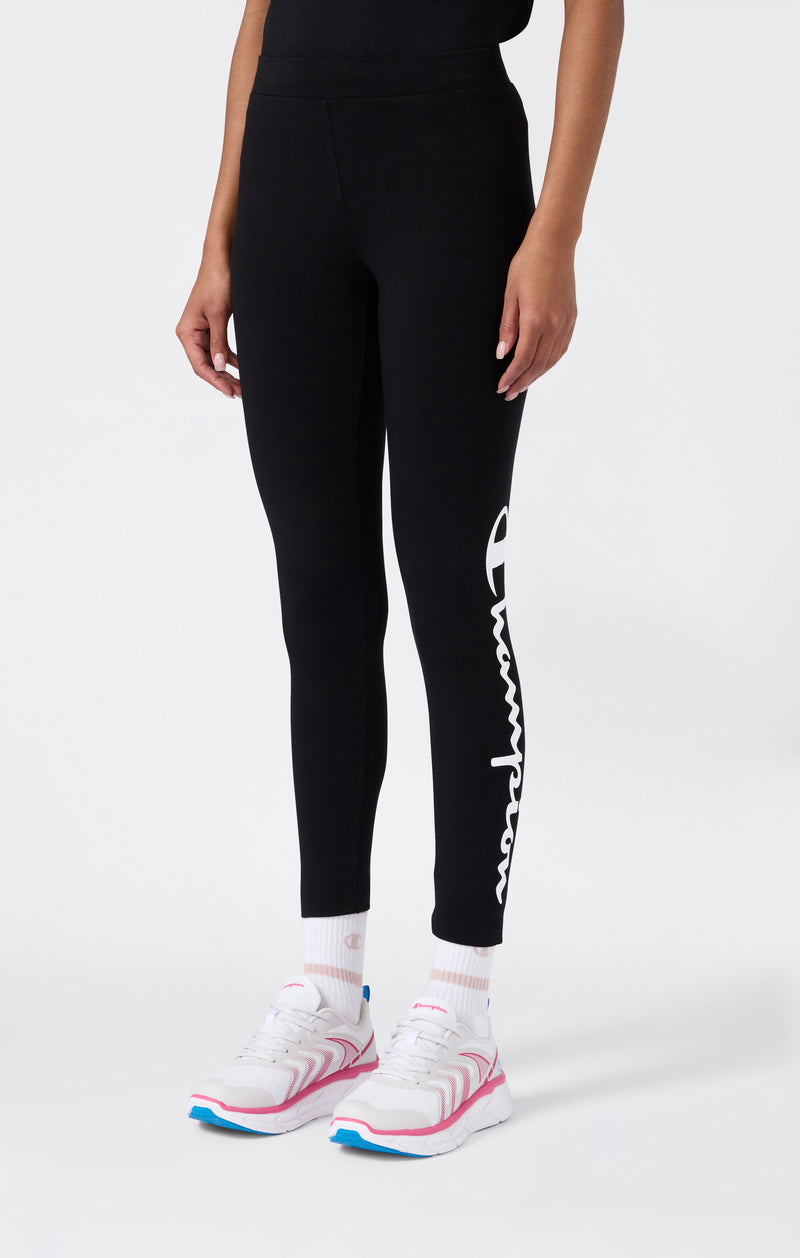 Women's Crop Leggings Script Logo