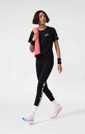 Crop-Leggings für Damen mit Script-Logo