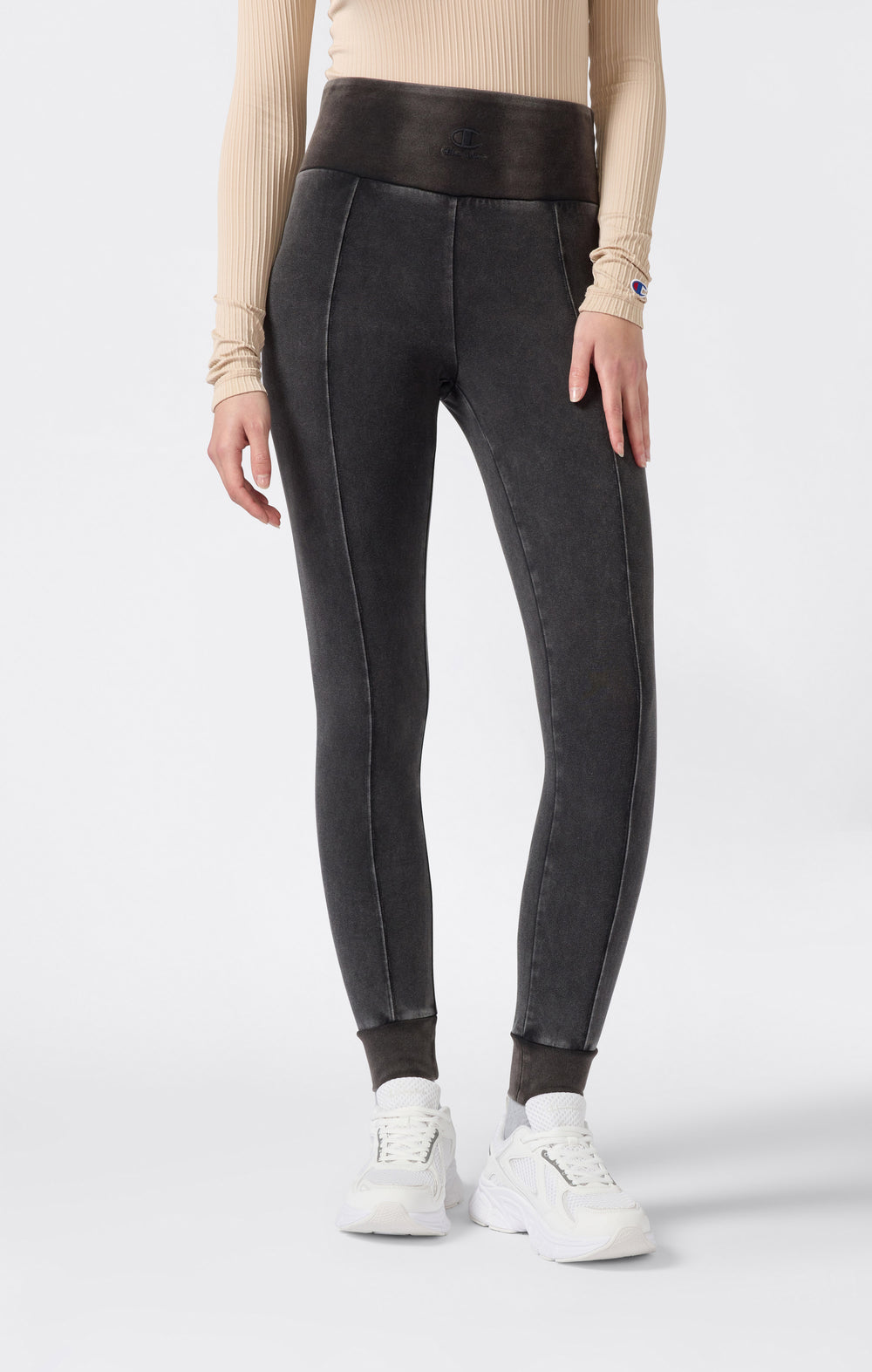 Damen Hoch taillierte Leggings Mit Used-Look Icons