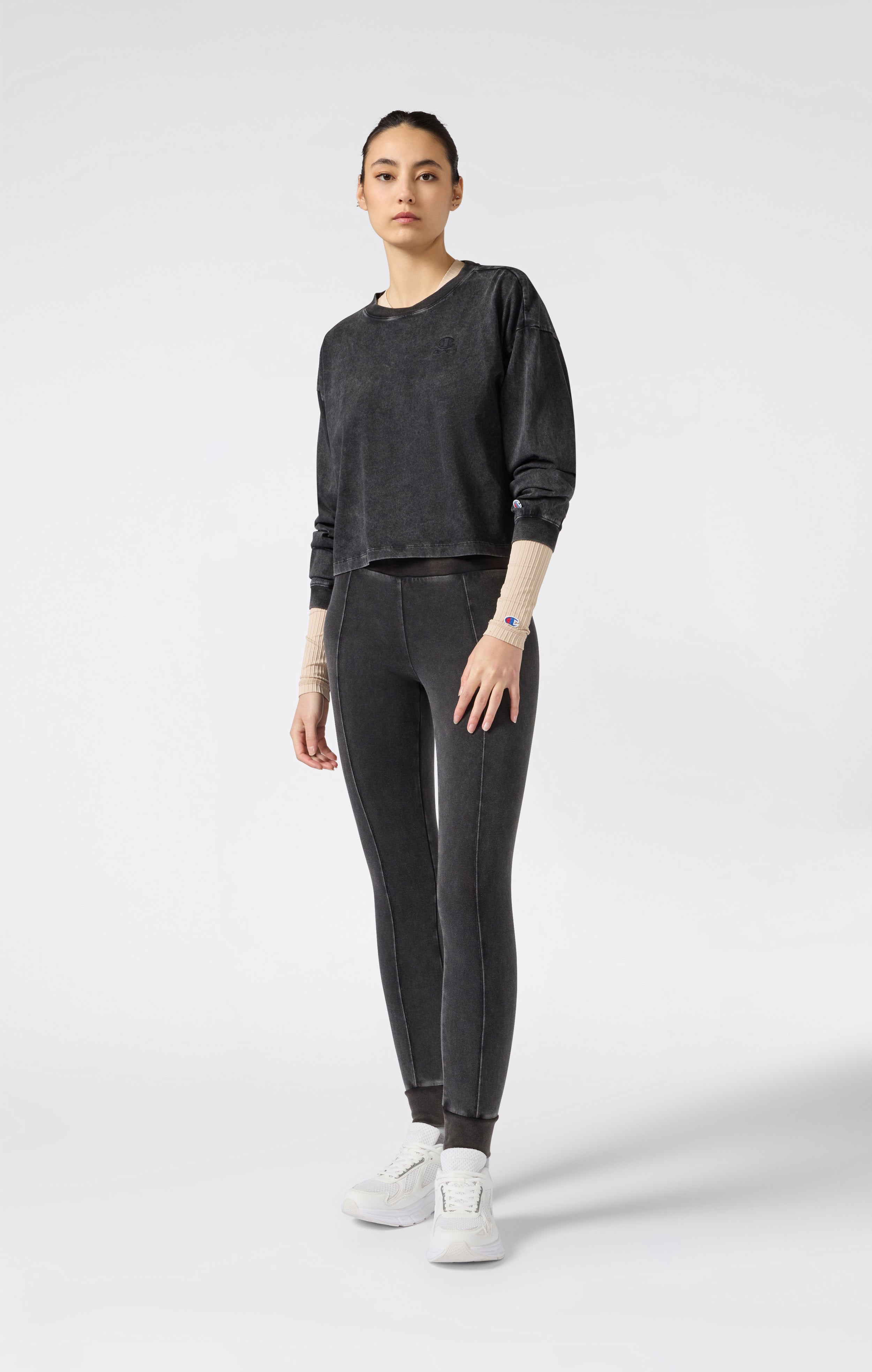 Leggings Femme Taille Haute Effet Délavé Icons