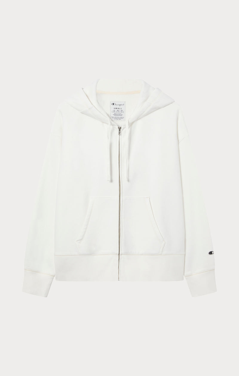 Sweatshirt à capuche zippé Reverse Weave coupe ample effet délavé - Femmes