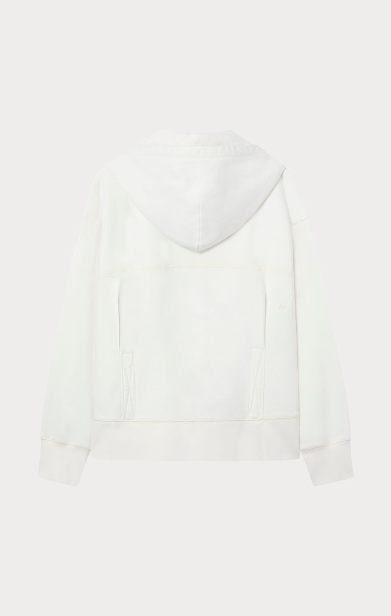Sweatshirt à capuche zippé Reverse Weave coupe ample effet délavé - Femmes